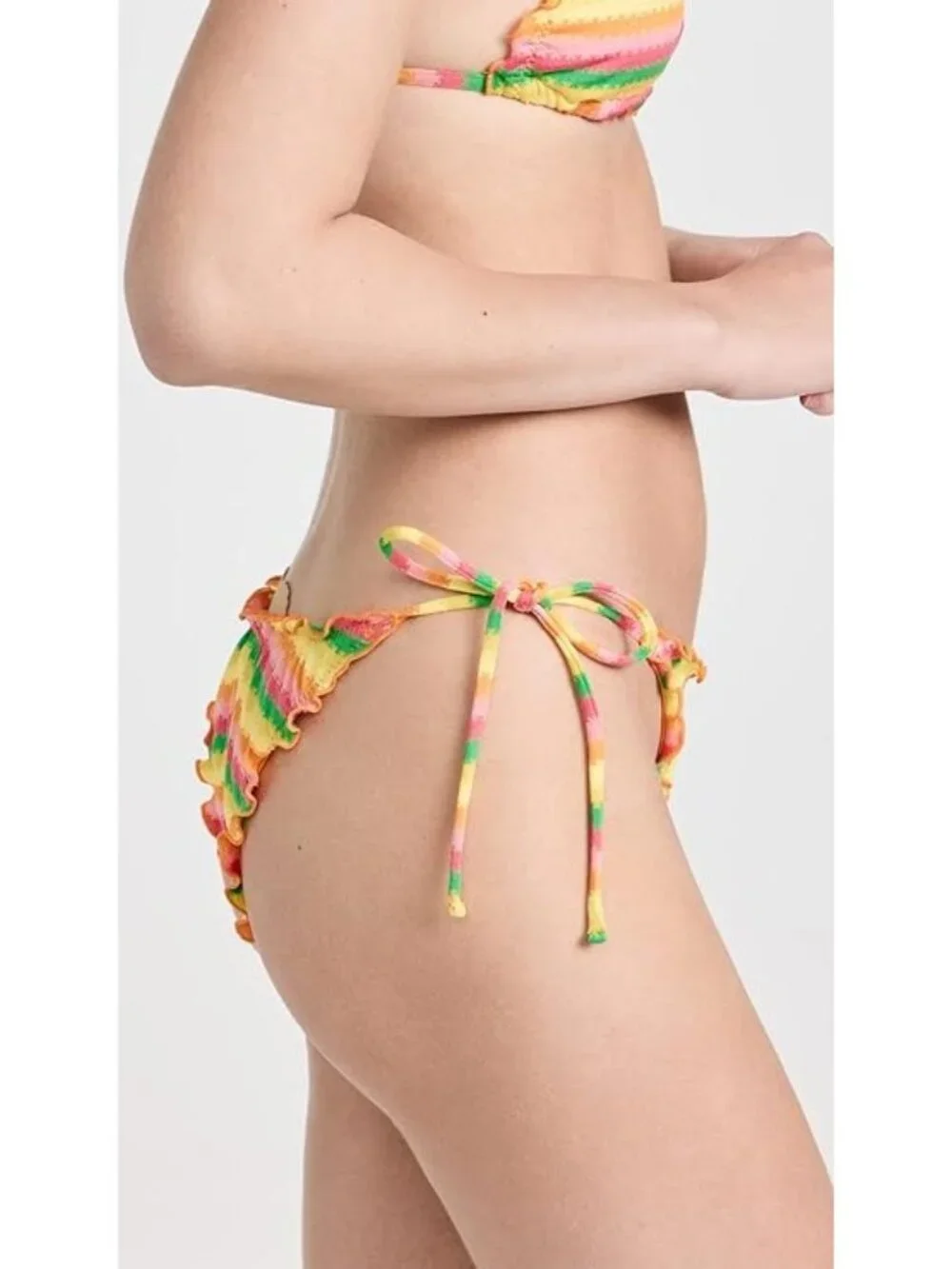 L*Space Women's Roger Bitsy Bikini Bottoms in Under The Sun Stripe New